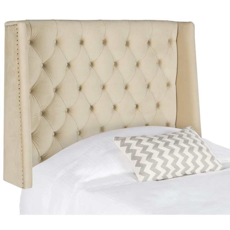 Bertlinde Upholstered Headboard, Twin, Velvet Buckwheat