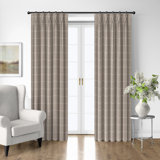 Shay Window Pane Natural Cotton Pinch Pleat Drapery Panel Set of 2