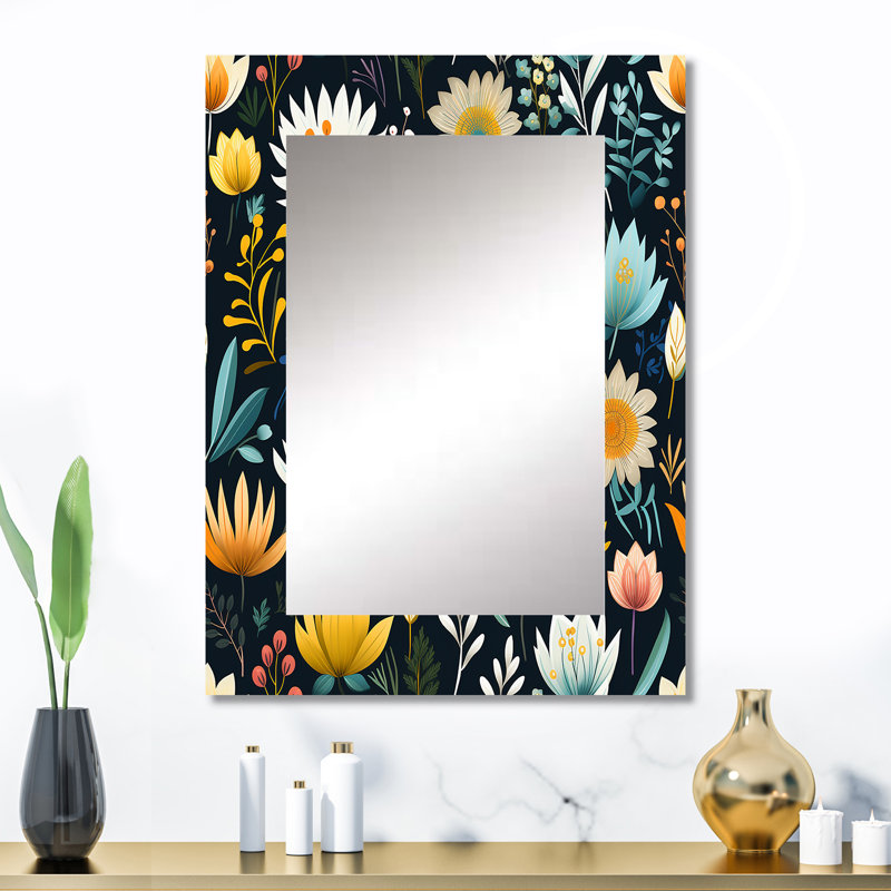 Méditation de Connerville Mindfulness Sanctuary - miroir décoratif botanique, 32 po x 24 po
