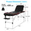 Table de massage 3 Lit de massage pliant en aluminium 24 po de large Spa Spa Table de massage réglable en hauteur avec sac non tissé pour massage des pieds Spa Carespa, noir