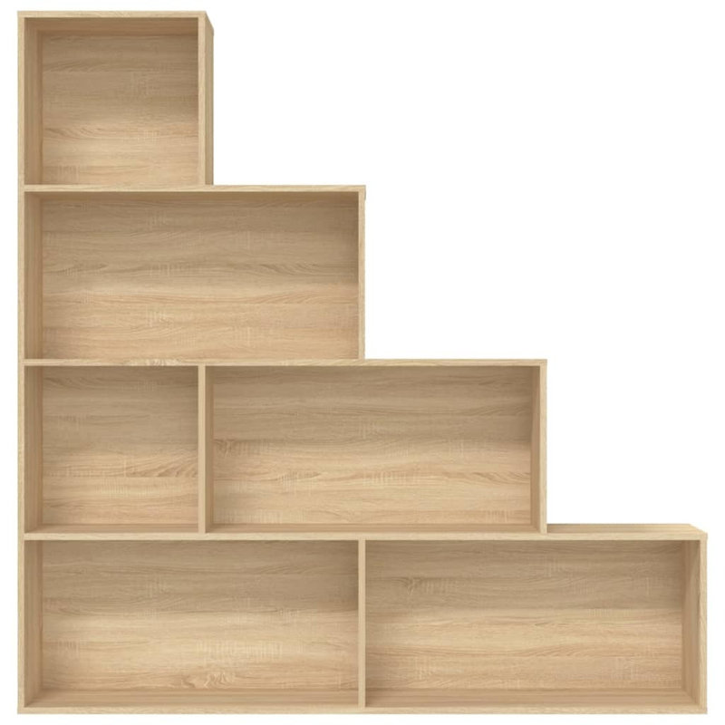 Wingfield 160cm H x 155cm W Geometric Bookcase, Oak