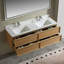 Wall Mounted Single Double Vanity Bathroom Vanity With Solid Surface Top-1082490317