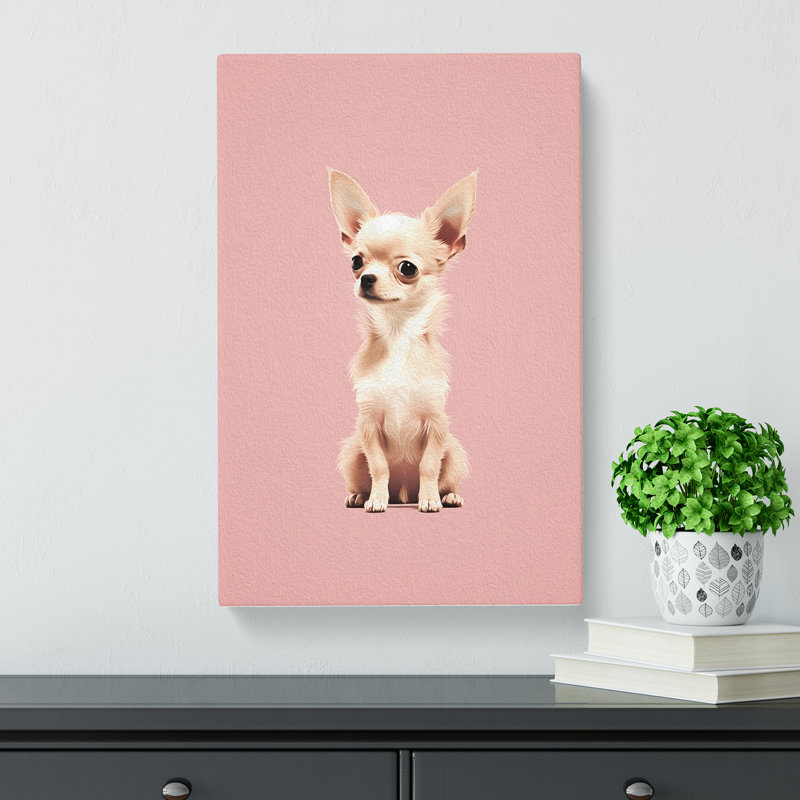 Chihuahua Minimalism - Wrapped Canvas Print, 76cm H x 50cm W x 3cm D