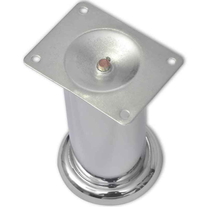 Vidaxl 4 Round Sofa Legs Chrome 2.4"