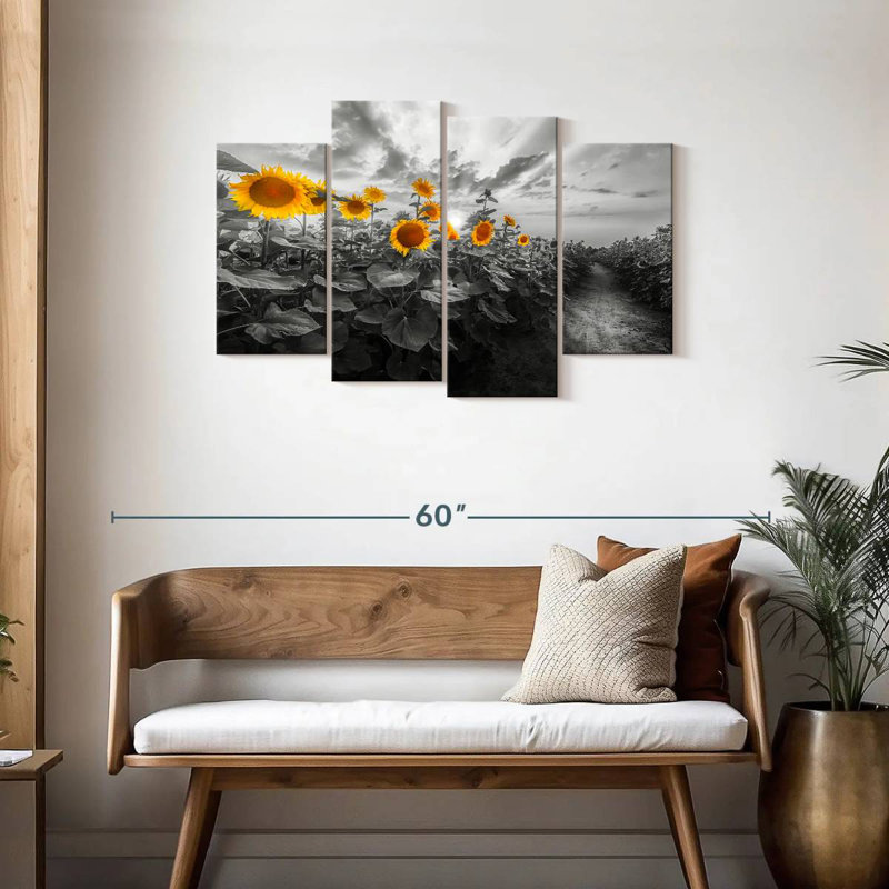 Path Through The Sunflower Field, 27" H x 43" W