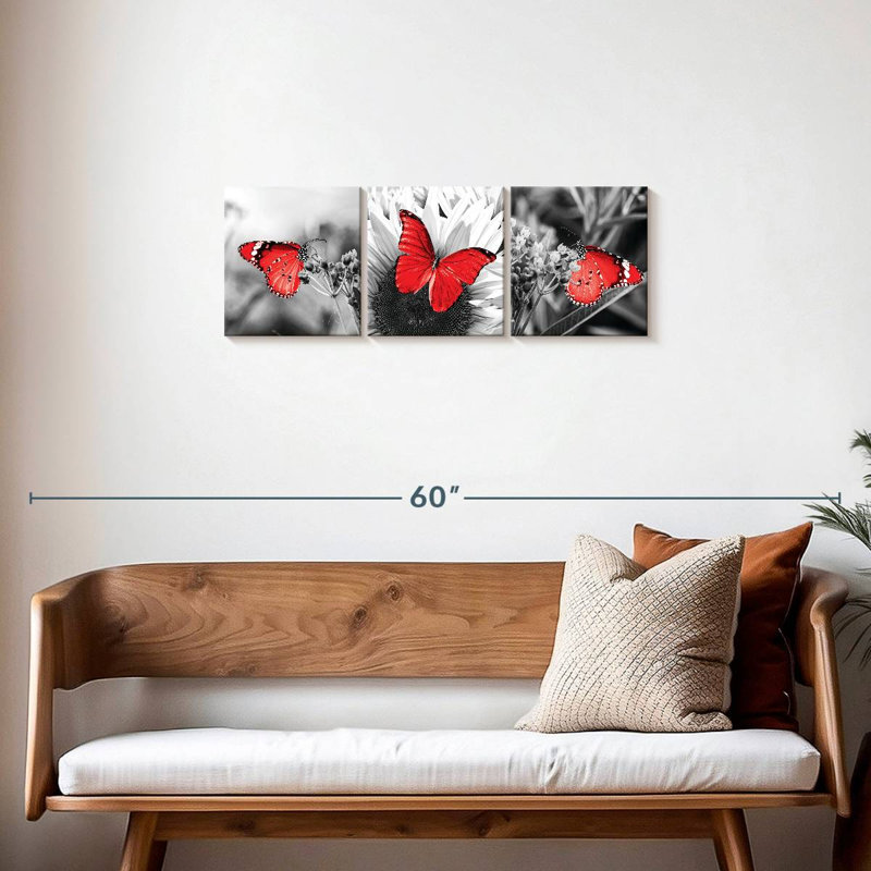 «Butterflies Pop», reproduction sur toile, H 38 po x l 12 po x P 1 po