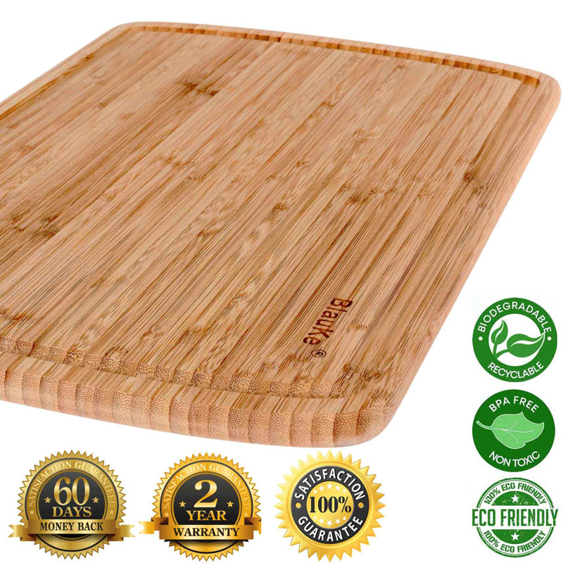  Wood Cutting Board for Kitchen - 45x31cm Extra Large Bamboo Cutting Board with Juice Groove - Wooden Butcher Block