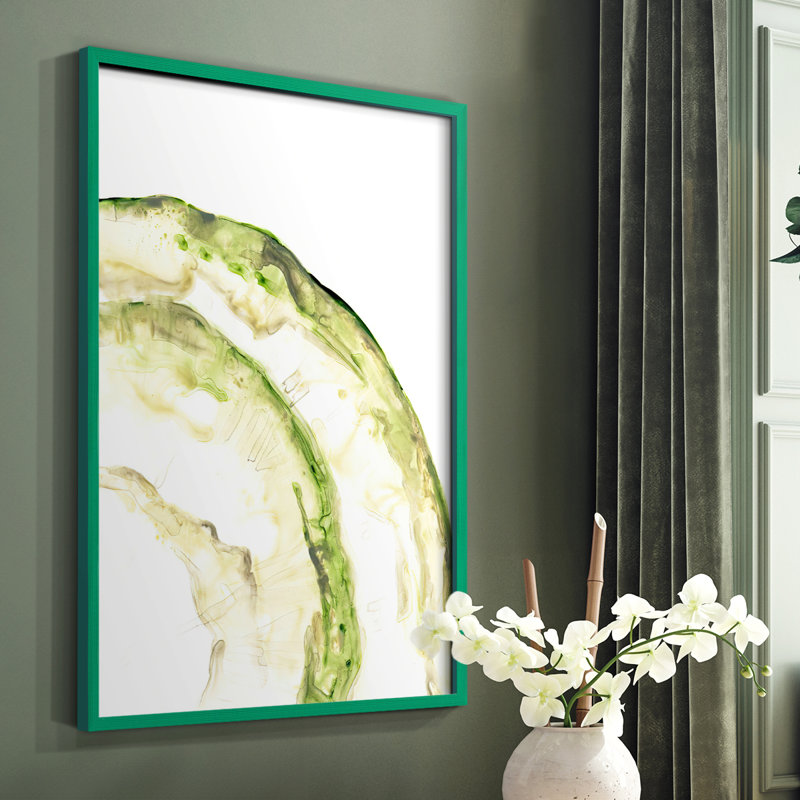 Reproduction encadrée Lichen Halo VI - bois massif, Vert, H 10 po x l 8 po
