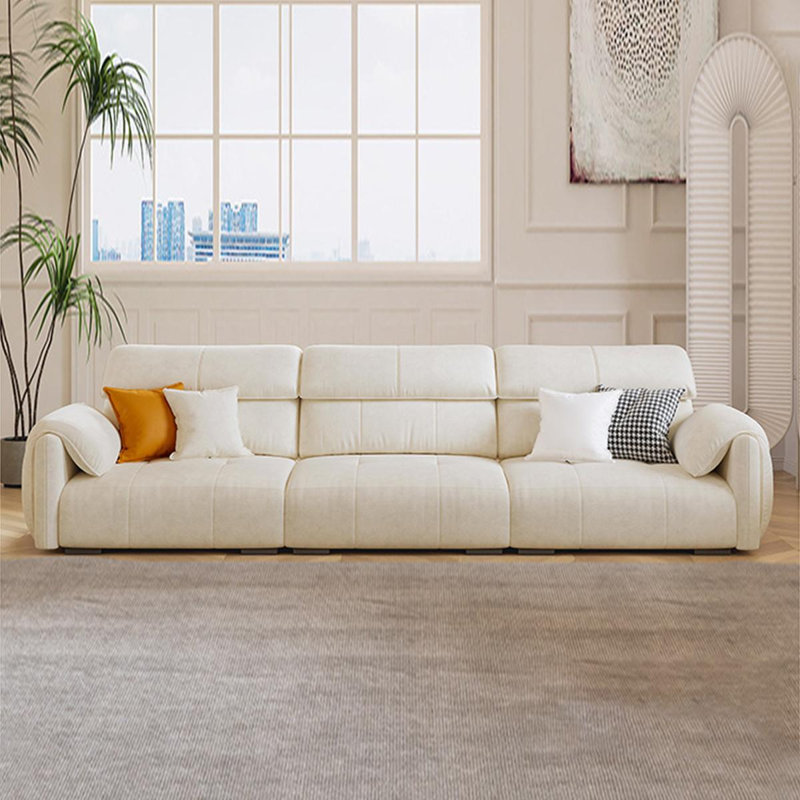 Coussin modulaire beige en polyester, Beige, H 35,43 po x l 110,24 po x P 41,34 po