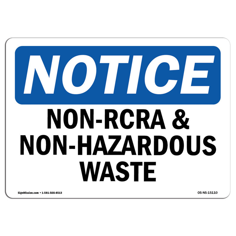 Panneau non-RCRA et déchets non dangereux