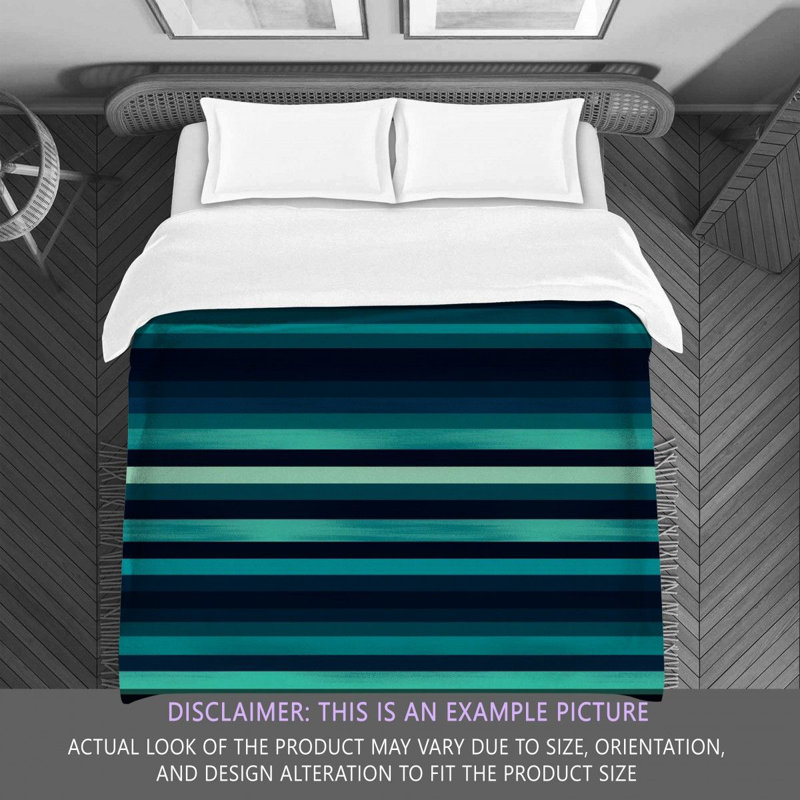 Comforter, Queen Comforter, Navy/Turquoise Striped