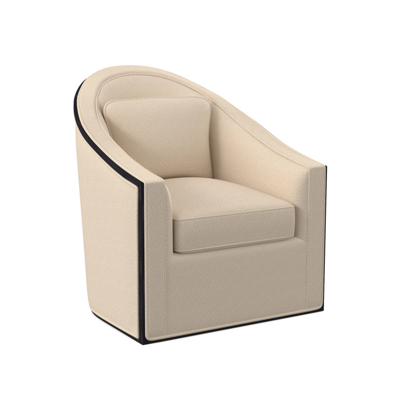 Fauteuil pivotant Academy, Ébène rétro, Filigrane ivoire 100% polyester