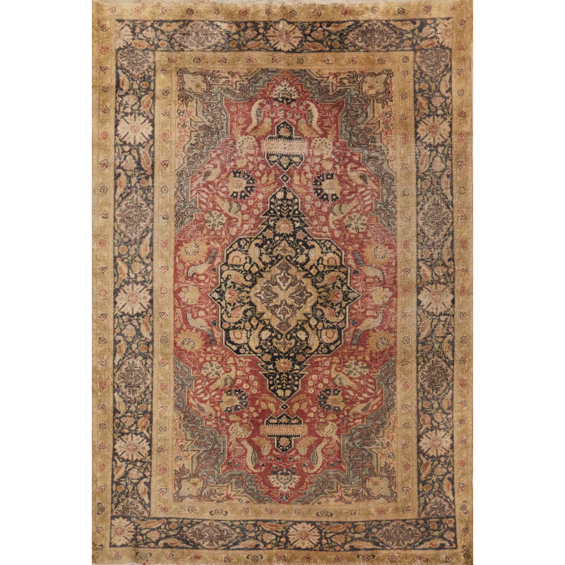 Tapis de teinture végétale 100% soie pré-1900 4 x 6