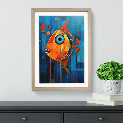 Fish Expressionism - Single Picture Frame Print on Wood