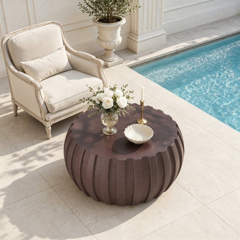 Table basse moderne et imperméable, Brown