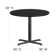 Jinnie 36'' Round Laminate Table Set with X-Base and 4 Ladder Back Metal Chairs