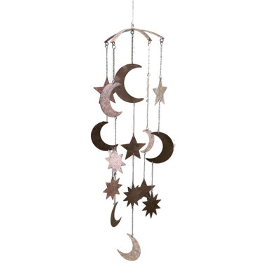 16-Piece Sun Moon Star Mobile in Gold