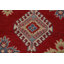 Tapis oriental rouge en laine à motif géométrique Kazak 10 x 13