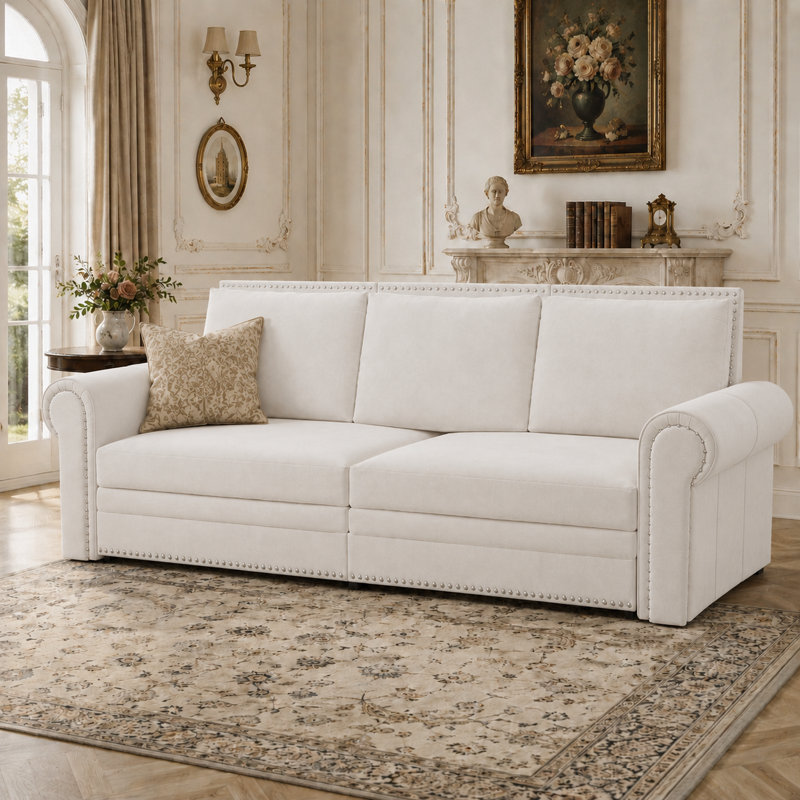 Canapé-lit convertible Classic Elegant, Blanc