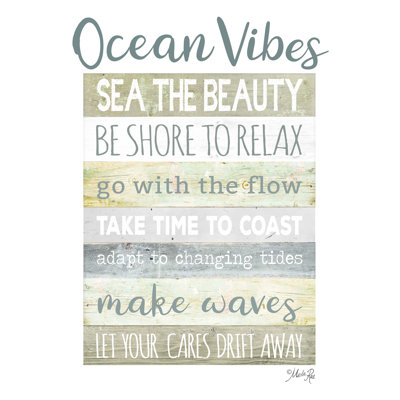 «Ocean Vibes», art textuel sur toile tendue
