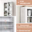 Grand garde-manger en métal de 72 pouces avec 5 tablettes réglables, couleur blanche, utilisation, conception en formaldéhyde, ancrages muraux autoportants,