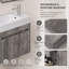 Ensemble de meuble-lavabo simple flottant gris 18 po avec lavabo en céramique et portes à fermeture en douceur