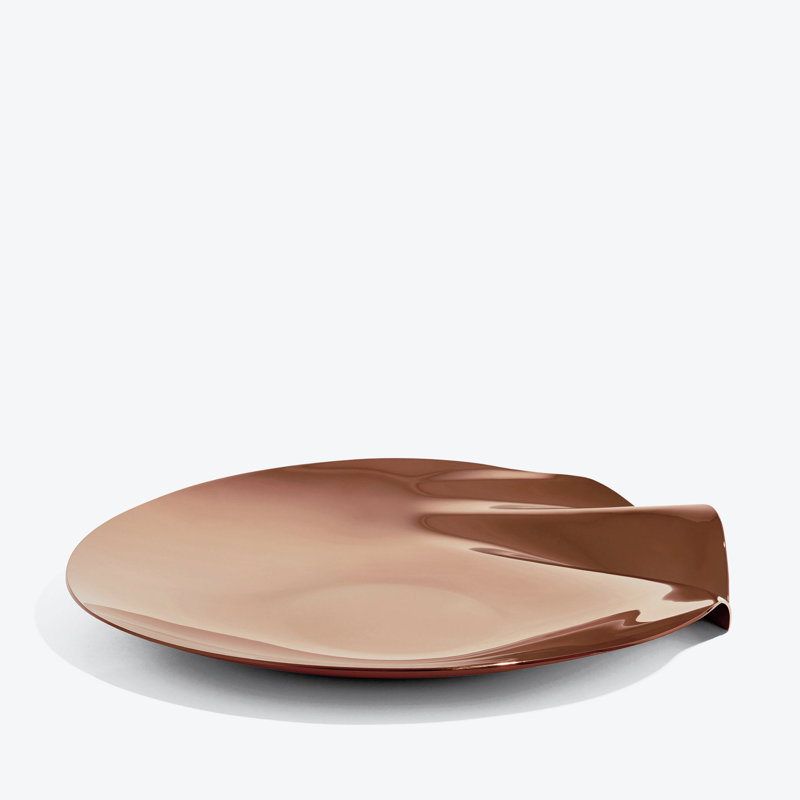 SERENITY Polished Stainless Steel Decorative Plate, Rose Gold Polished Stainless Steel