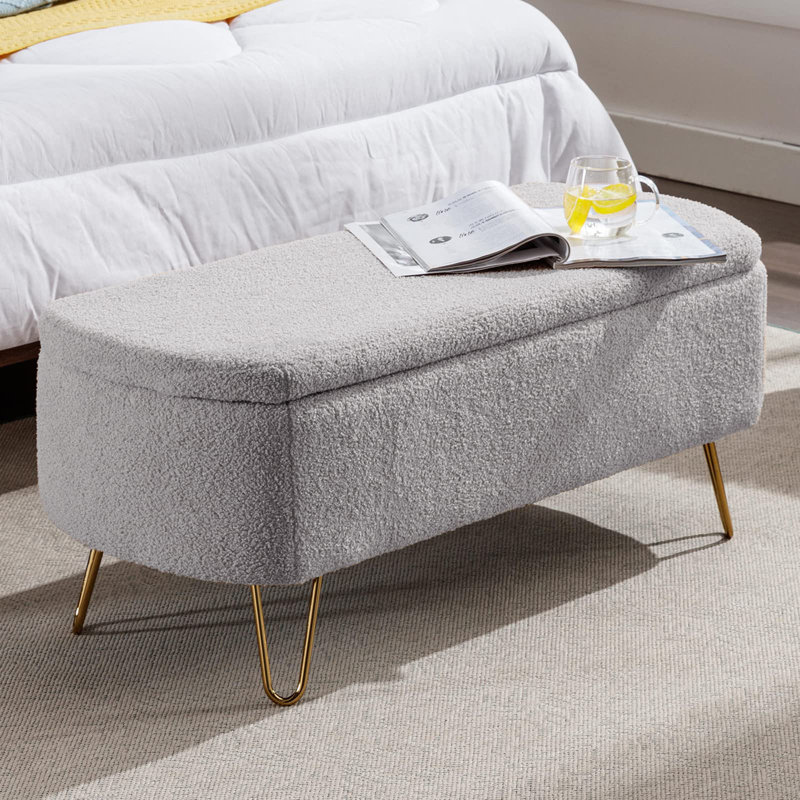 Banc de rangement avec repose-pieds Toleen , Gris