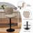 Pet-Friendly Adjustable Height Swivel Bar Stool with Back, Scratch-Resistant Tech Fabric, Footrest and Black Metal Base – Durable Bar Chair for Kitchen Island, Dining Bar, Cat & Dog Owners-370127098-370127097
