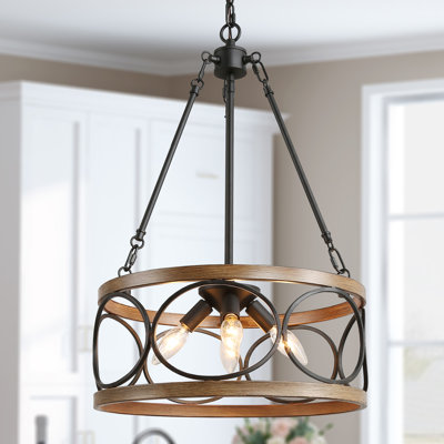 Lustre tambour 4 lumières avec accents de cristal 