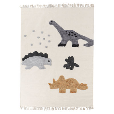 Demorest Rectangle 140 cm x 200 cm Animal Print Cotton Hand Woven Area Rug