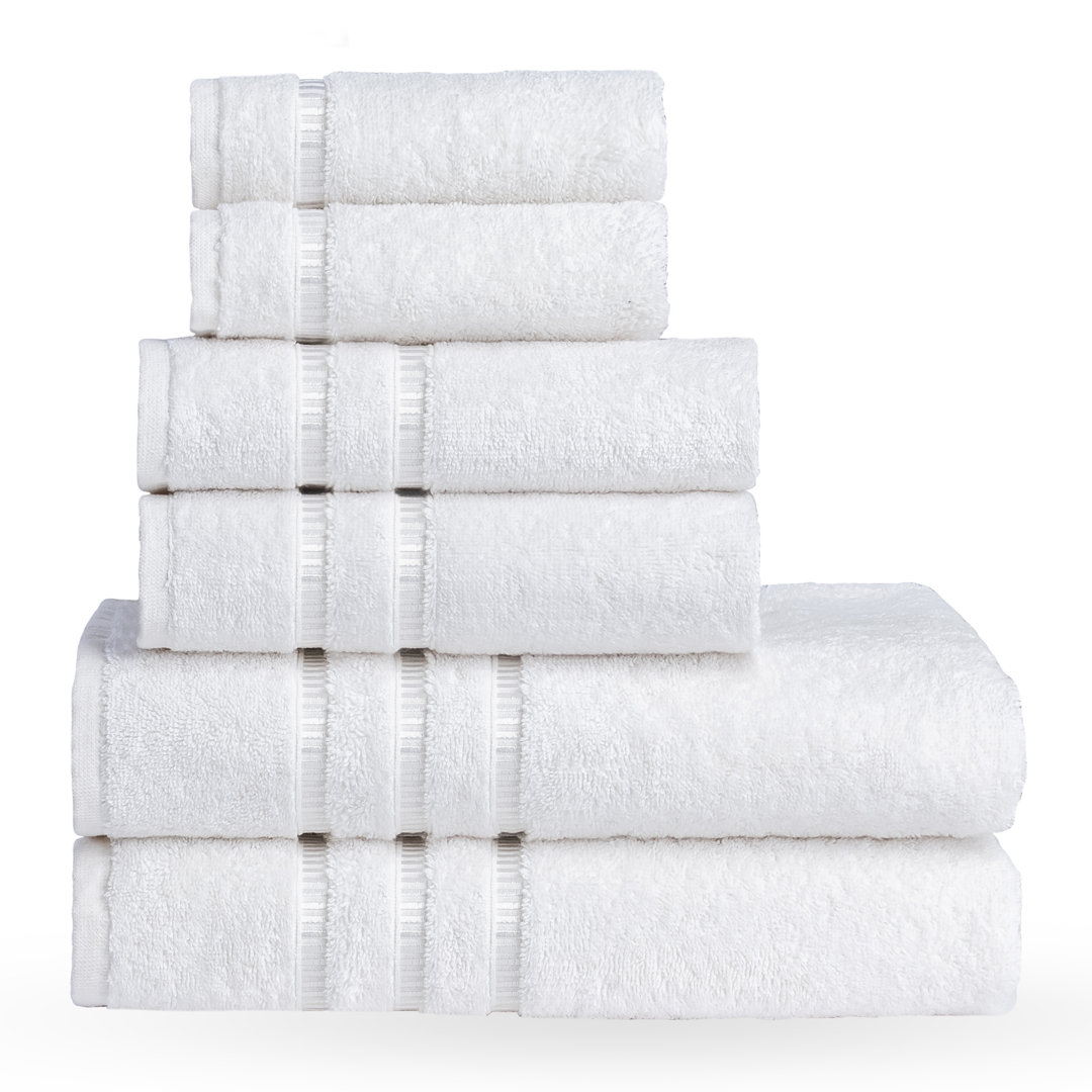 6 Pieces Luxury Towel Set 100% Turkish Cotton Soft & Absorbent Ebern Designs 