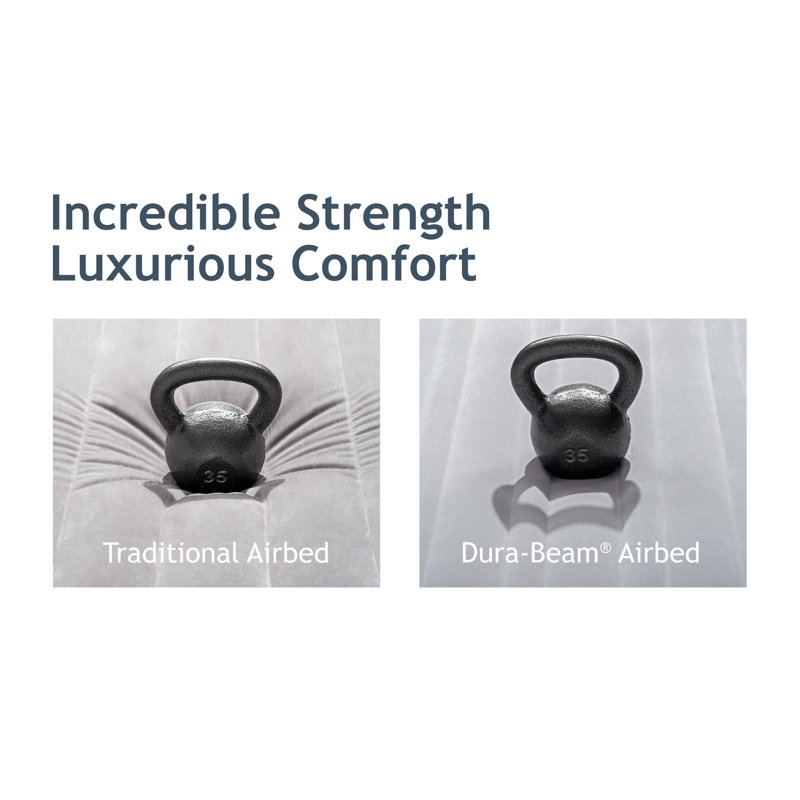 Intex Dura Beam Plus Fiber-Tech Elevated Air Mattress with Built-In Pump