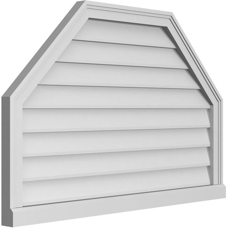 Octagonal Top Surface Mount Signature Urethane Non-Functional Gable Vent Primed Tan, 26" H x 40" W x 2" D