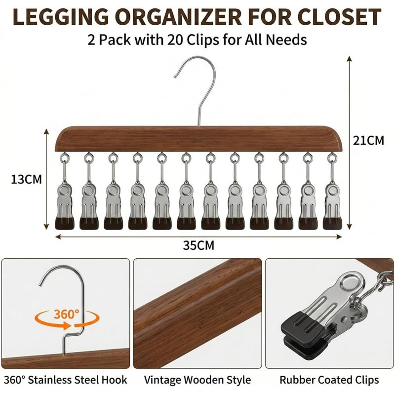 2PCS Space Saving Hanging Closet Organizer