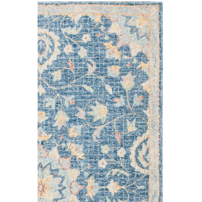 Luitpold Hand Tufted Wool Floral Rug, Rectangle 5' x 8'