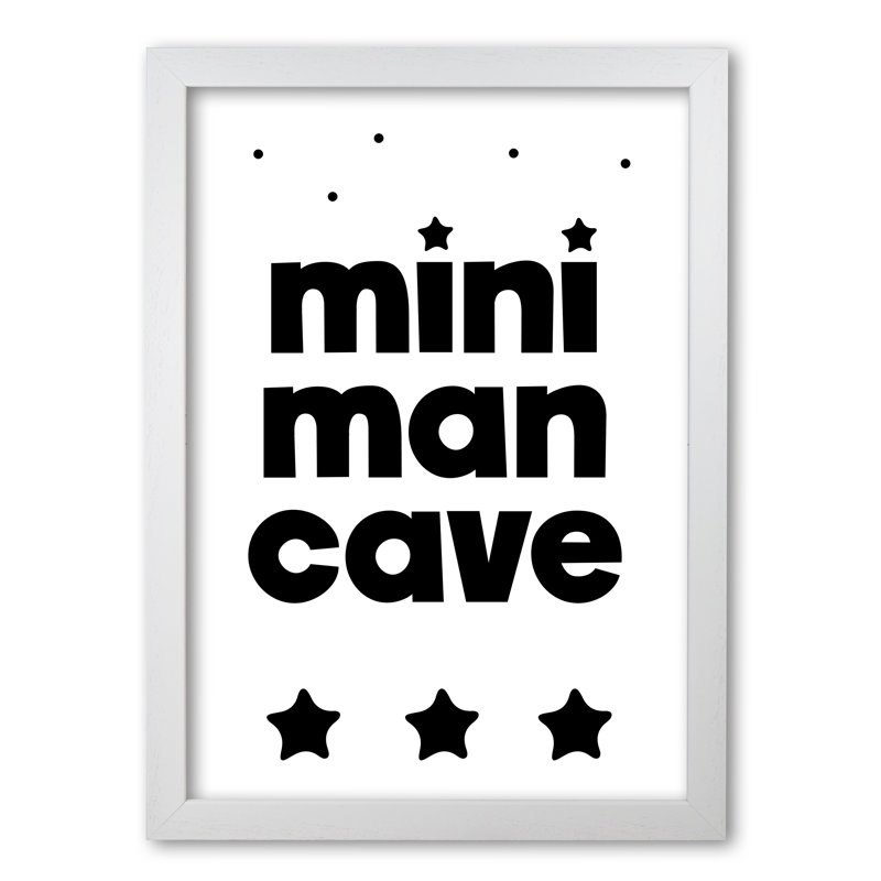 Mini Man Cave - Print, 60 cm H x 42 cm W x 5 cm D, White Grain Frame