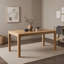 Table de salle à manger rectangulaire en bois de 152 cm (60 po) avec coins arrondis, pieds incurvés et pieds ajustables pour salle à manger-576469147