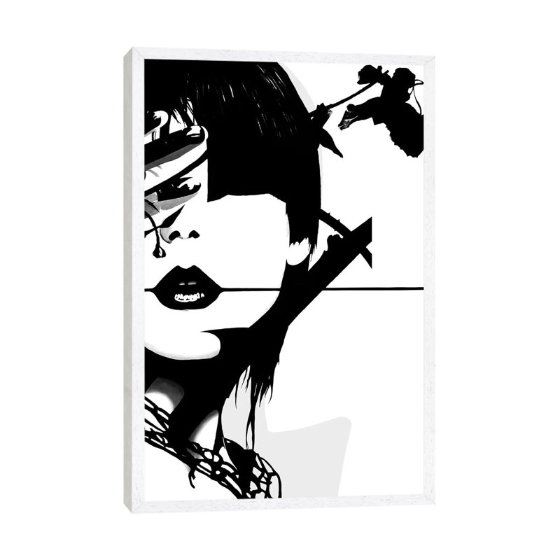 Punk Face Girl by Famous When Dead - Gallery-Wrapped Canvas Giclée on Canvas, White Framed, 101.6 cm H x 66.04 cm W