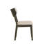 Ensemble de salle à manger 7 pièces de style Mid-Century moderne, table rectangulaire avec 6 chaises rembourrées beiges, finition noyer foncé