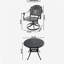 3-Piece All-Weather Cast Aluminum Dining Set, Include 2 Swivel Chairs and 35.43" Round Table With Black Frame