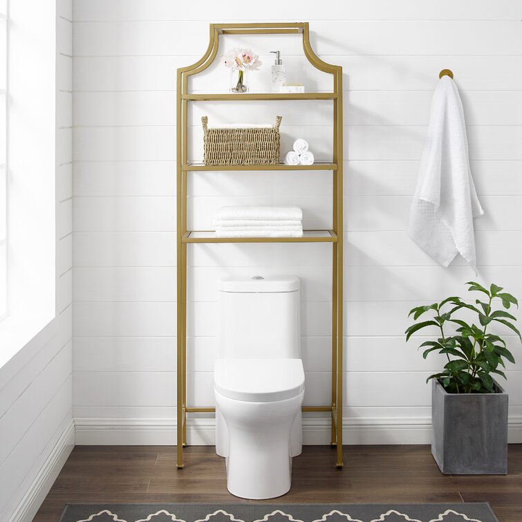 Filigree Bathroom Collection Gold 3-Tier Iron Freestanding Bathroom Shelf  (36-in x 14.5-in) at