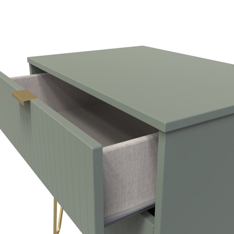 Baudelia 58cm W Manufactured Wood Bedside Table, Green