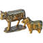 Midcentury Brass Cow & Calf, S/2