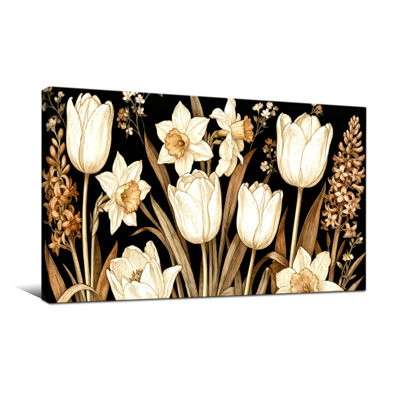 Plants &Flowers Floral Pattern With Tulips And Daffodils