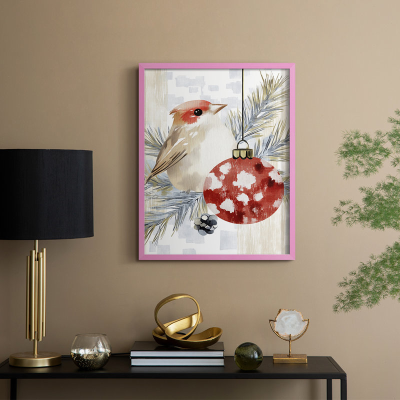 «Christmas Holiday Art DCCDXCI», reproduction d'art encadrée - bois massif, H 21 po x l 17 po, Rose