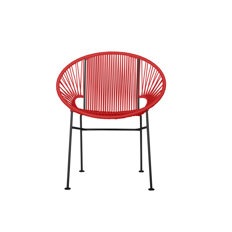 Concha Indoor/Outdoor Handmade Dining Chair, Black, Red