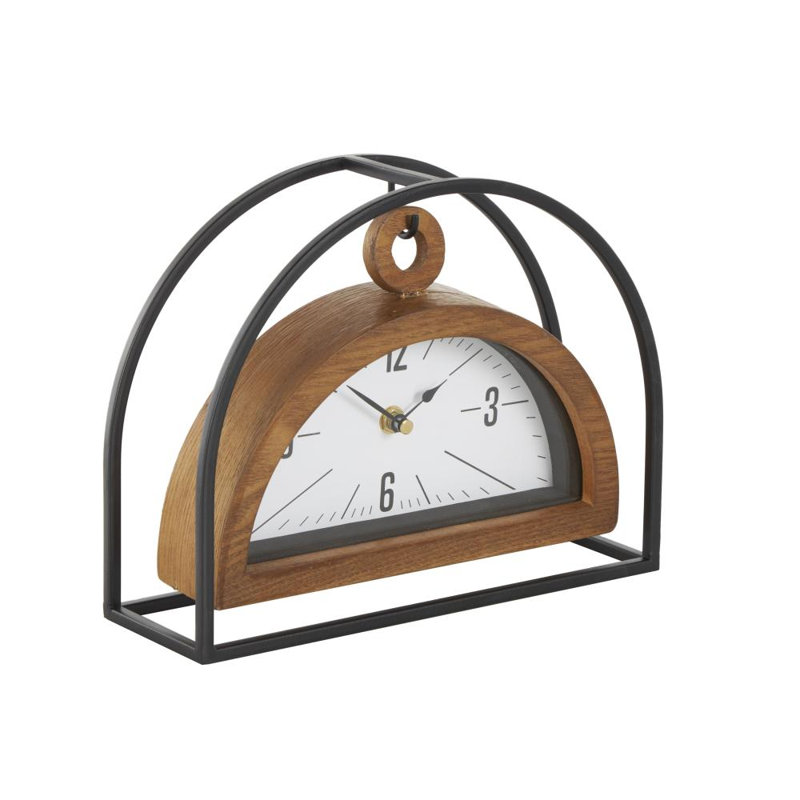 Iron Quartz movement / Crystal Tabletop Clock in Black