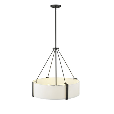 Luminaire suspendu 3 lumières avec abat-jour en tissu blanc Millennium Lighting Telfar