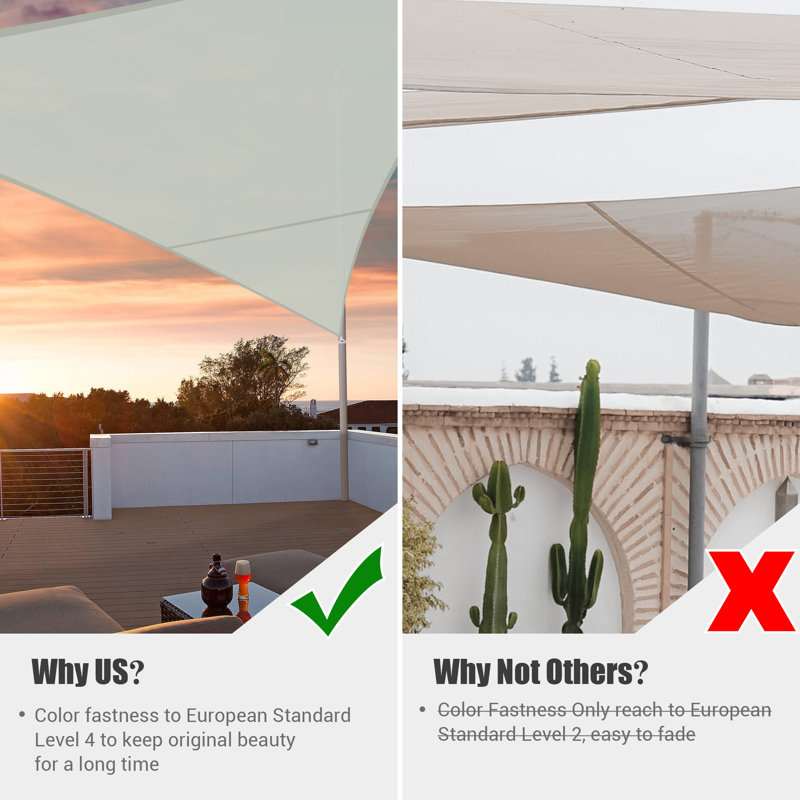Patio 16' Triangle Shade Sail, Gray